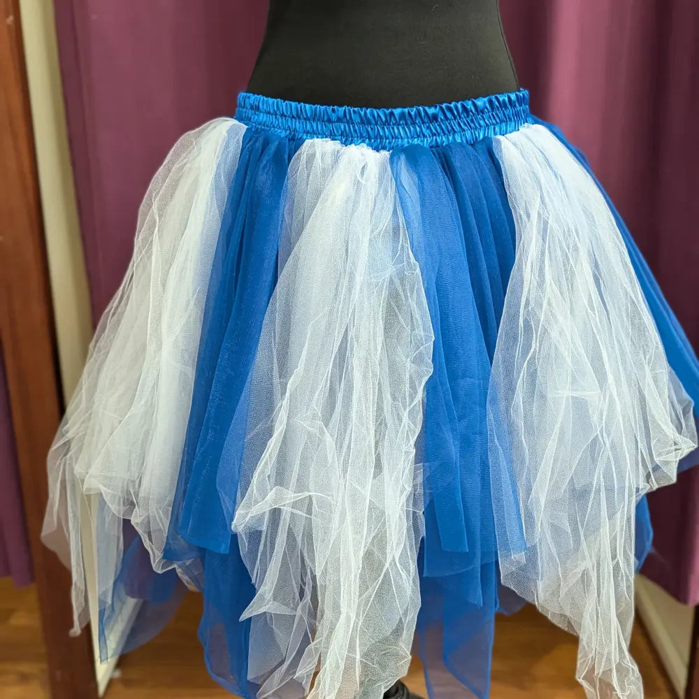 Jupe en Tulle,  Tutu Bleu & Blanc - L/XL - T46