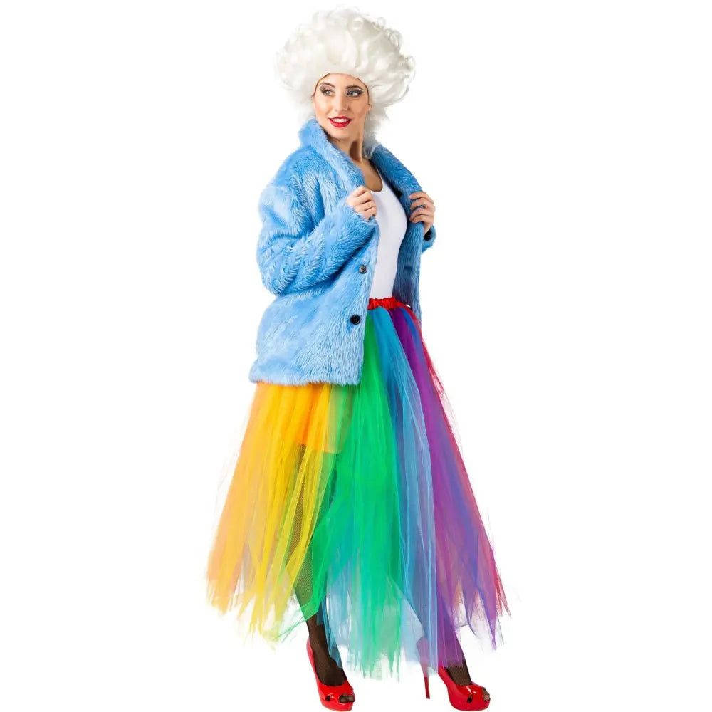 Veste Fourrure Bleu Ciel Adulte Taille L/XL (Poil long)