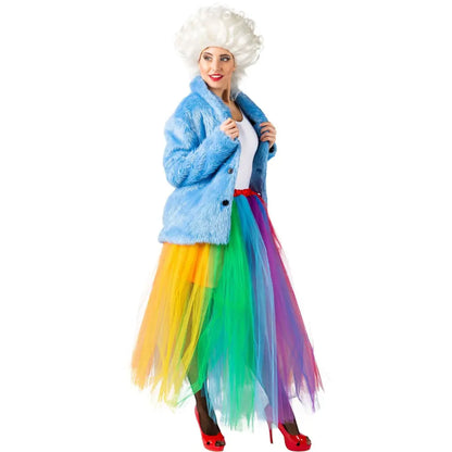 Veste Fourrure Bleu Ciel Adulte Taille S/M (Poil long)