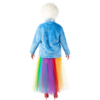 Veste Fourrure Bleu Ciel Adulte Taille S/M (Poil long)