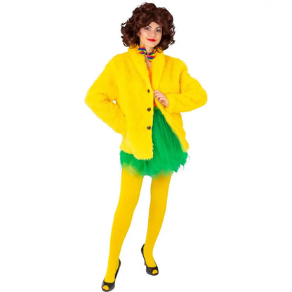 Veste Fourrure Jaune Adulte Taille XS (Poil long)