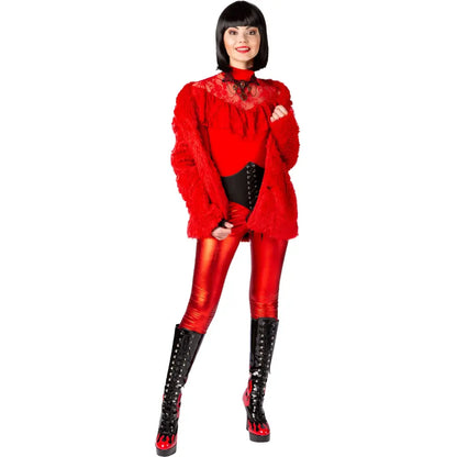 Veste Fourrure Rouge Adulte Taille S/M (Poil long)