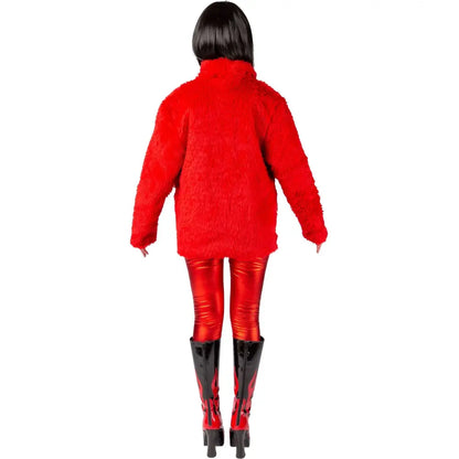 Veste Fourrure Rouge Adulte Taille XS (Poil long)