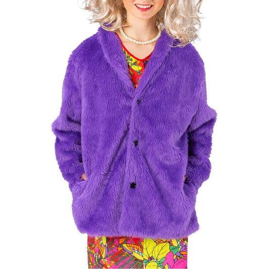 Veste Fourrure Violet Adulte Taille L/XL (Poil long)