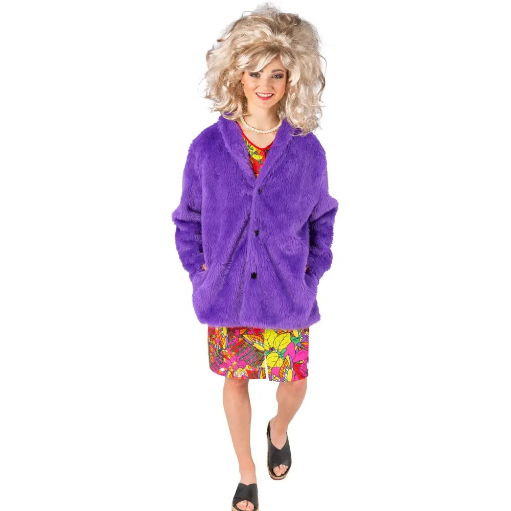 Veste Fourrure Violet Adulte Taille XXL (Poil long)