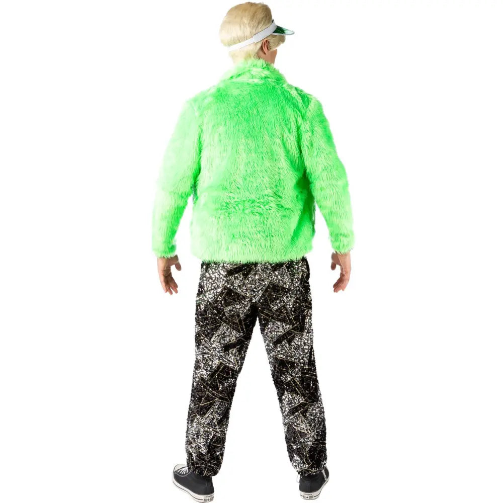 Veste Fourrure Vert Fluo Adulte Taille XS (Poil long)