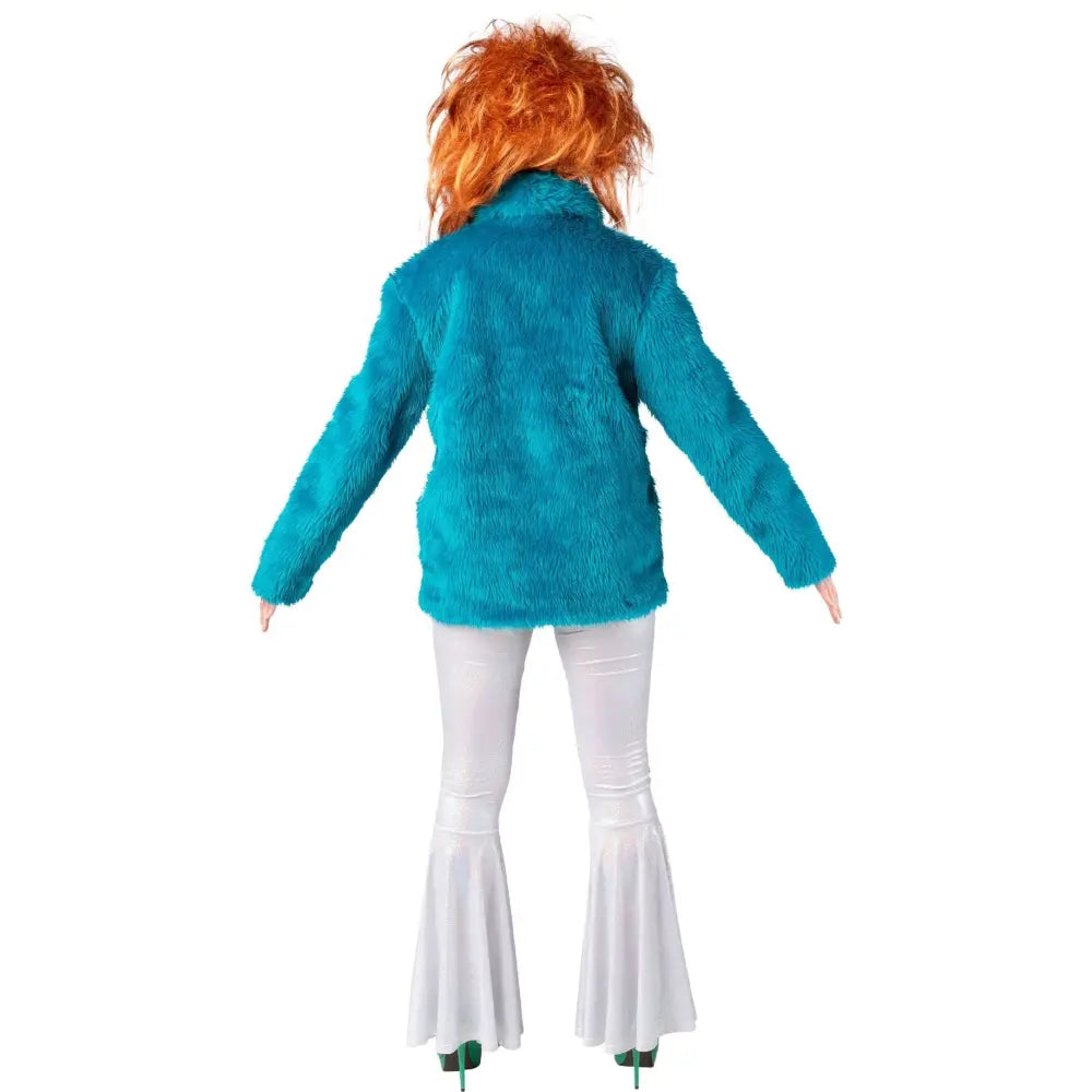 Veste Fourrure Bleu Turquoise Adulte Taille L/XL (Poil long)