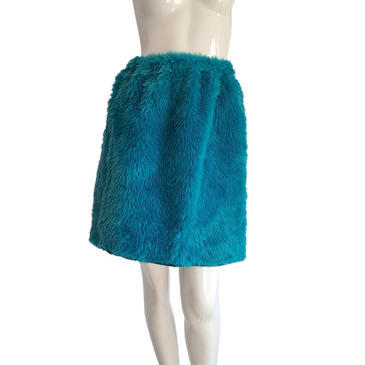 Jupe Fourrure Bleu Turquoise Adulte Taille S/M (Poil long)