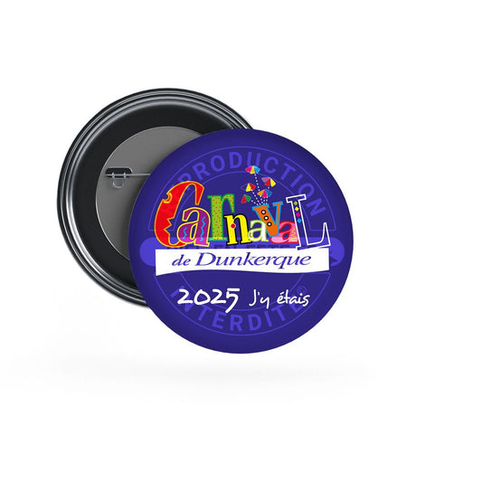 Badge Epingle 56mm - Logo Carnaval de Dunkerque 2025, J'y étais !