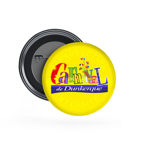 Badge Epingle 56mm - Logo Carnaval de Dunkerque fond jaune