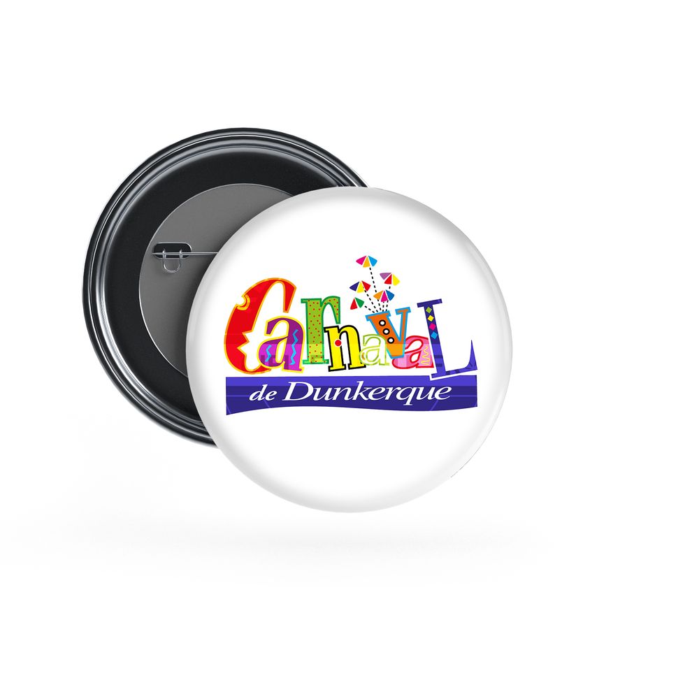 Badge Epingle 56mm - Logo Carnaval de Dunkerque fond blanc