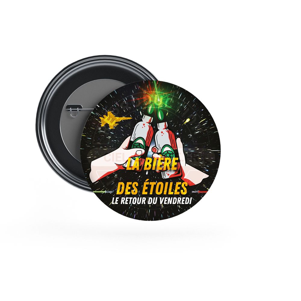 Badge Epingle 56mm - La bière des étoiles, le retour du vendredi