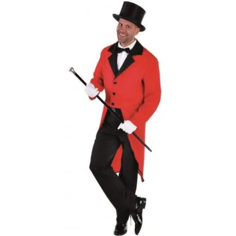 Veste Homme Queue de Pie Rouge & Noir - Taille Adulte 52