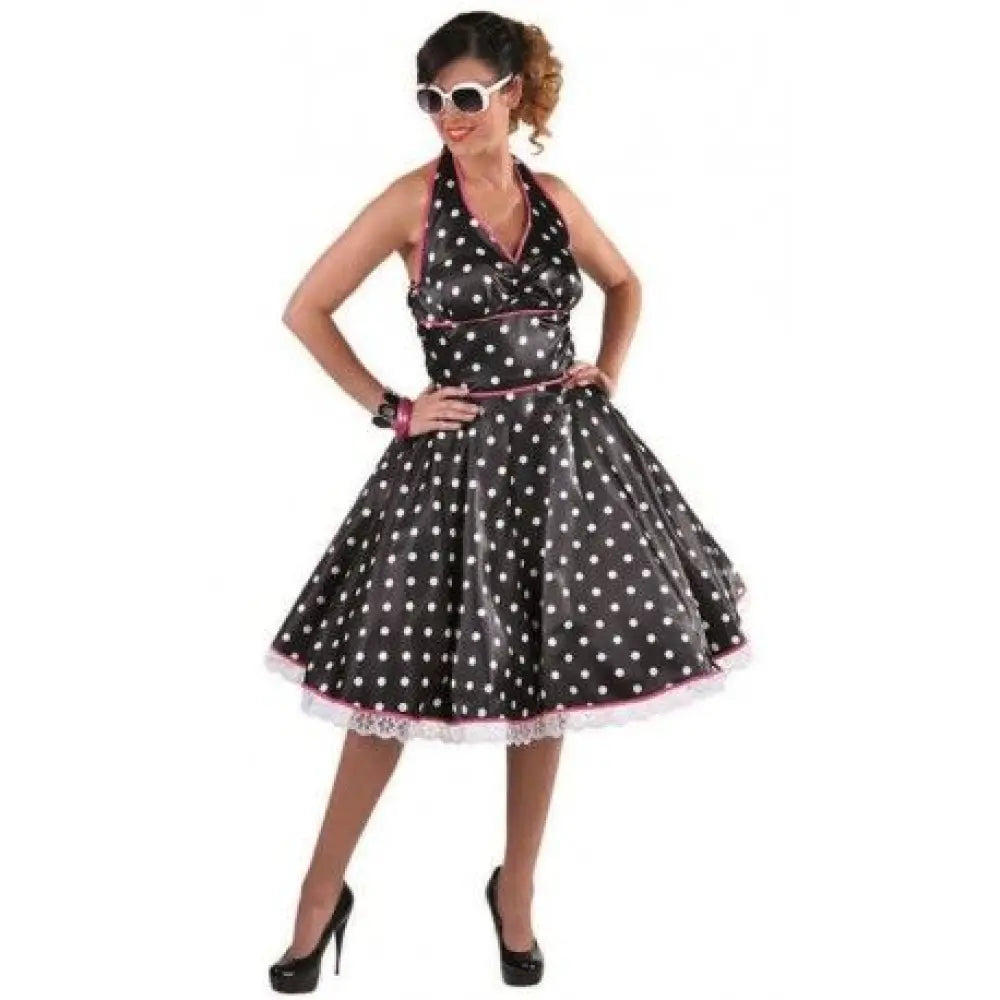 Robe Roch'n'Roll Noir Blanc Rose - L