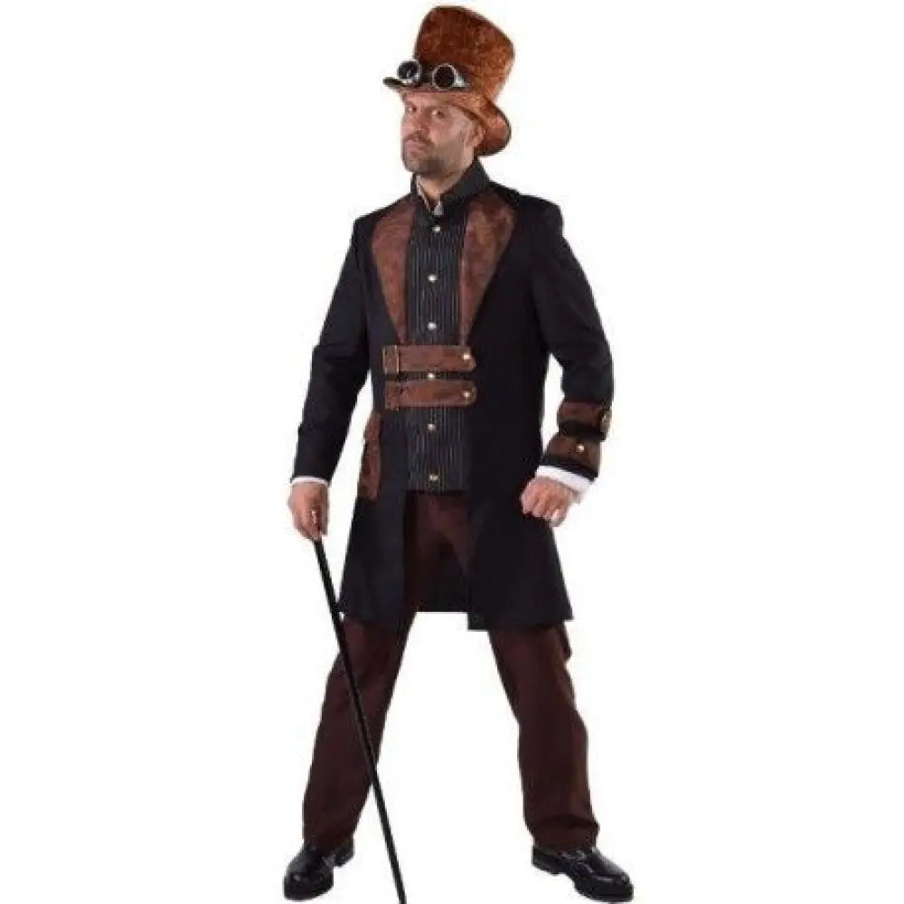 Veste Homme Steampunk Noir & Marron - S