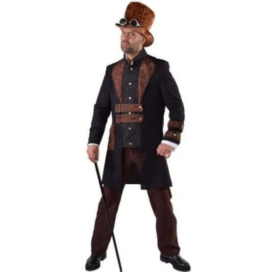 Veste Homme Steampunk Noir & Marron - S