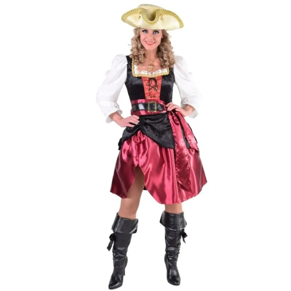 Costume Femme Robe Pirate Fushcia & Noir - M