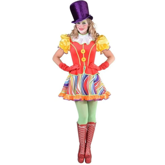 Costume Femme Clown Rainbow - S