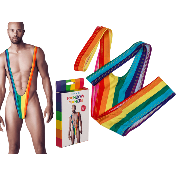 Mankini, Arc-en-ciel mankini, Pride, taille unique, 95 % polyester & 5 % elasthane, env. 28 g, dans emballage cadeau