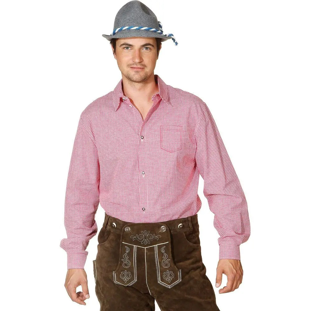 Chemise Bavaroise Blanc & Rouge - Taille 54/56