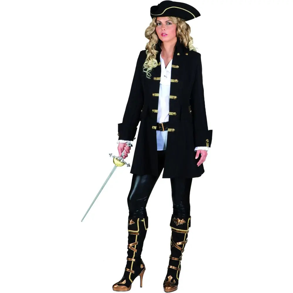 Veste Femme Pirate Noir Deluxe - Taille 44