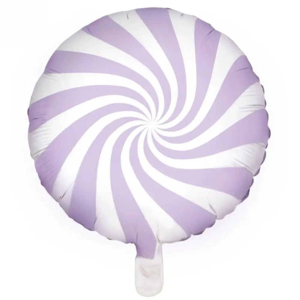 Ballon Alu 35cm - Swirly - Blanc & Violet Pastel
