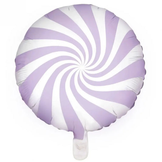 Ballon Alu 35cm - Swirly - Blanc & Violet Pastel