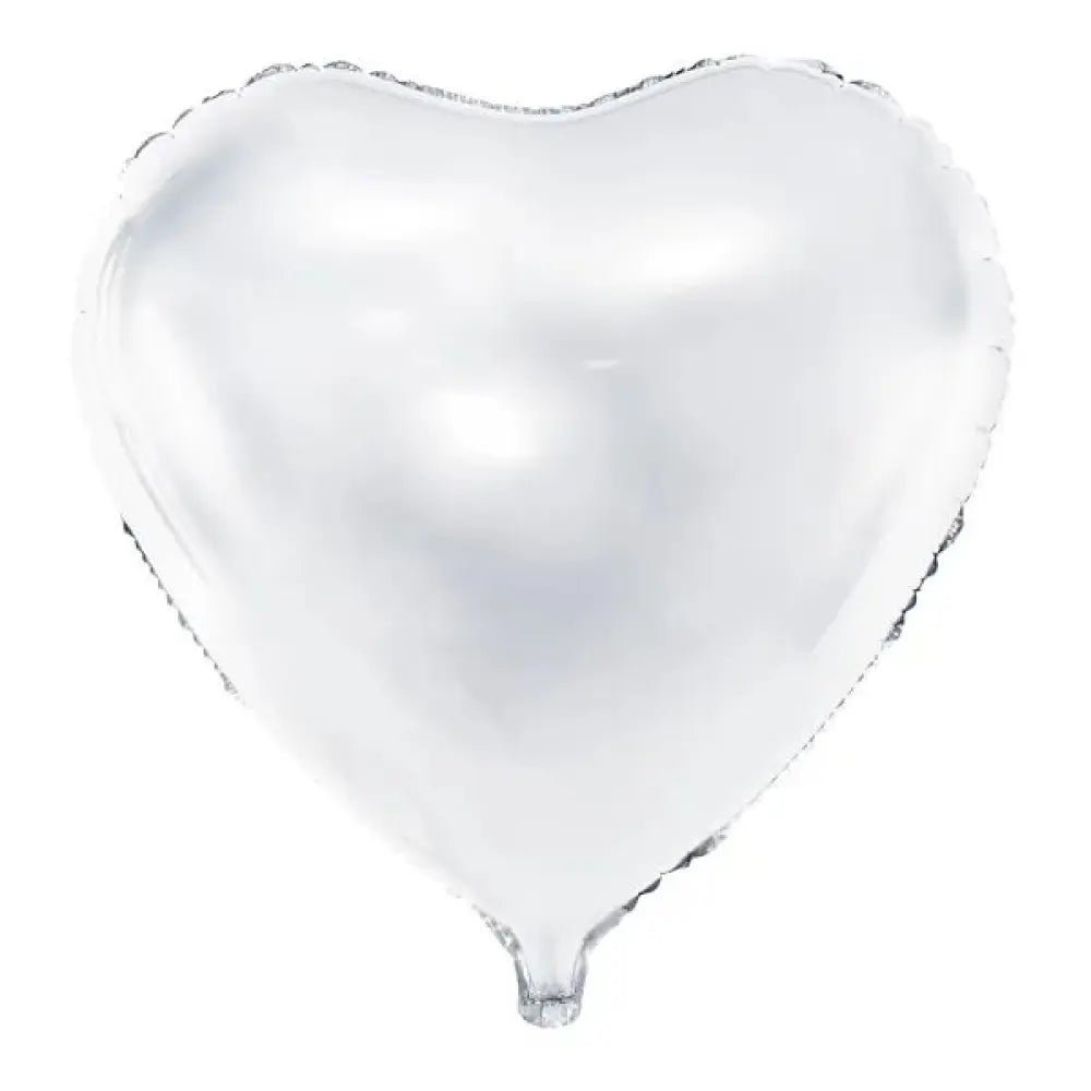 Ballon en Mylar Cœur Blanc - 61cm