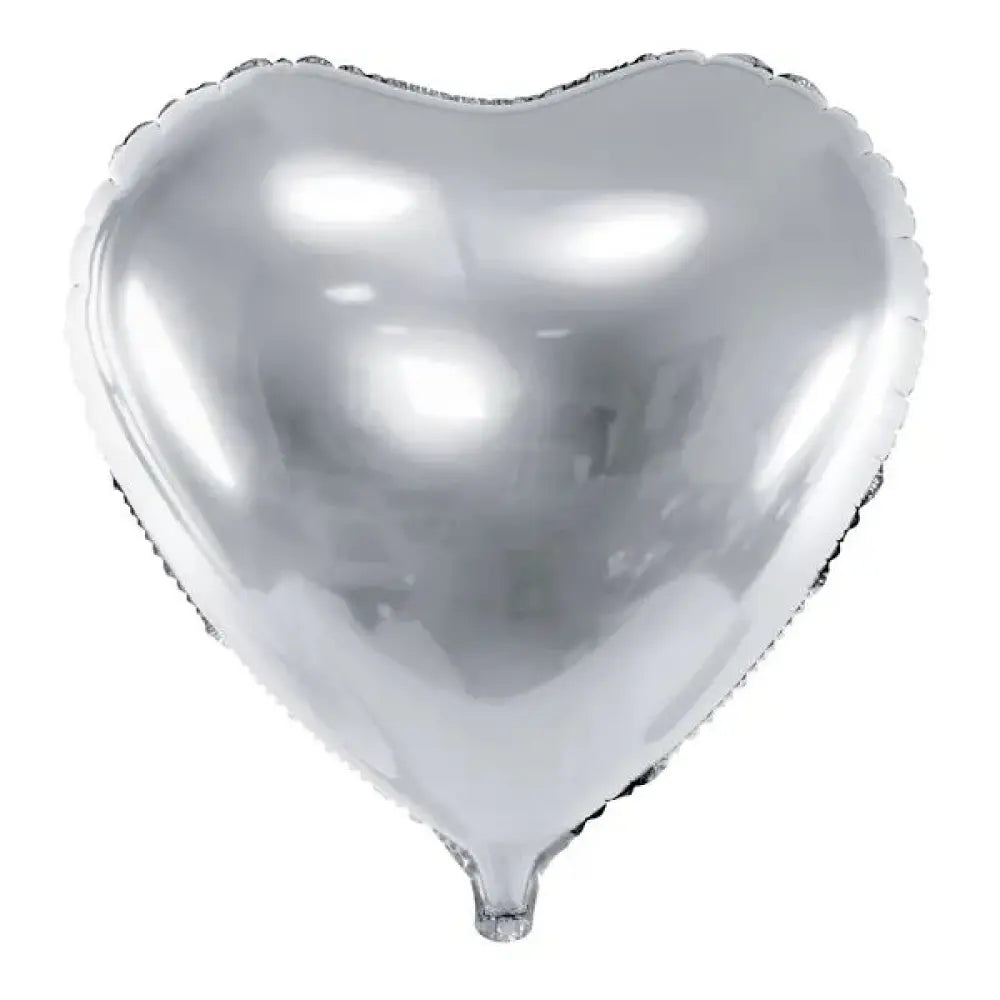 Ballon en Mylar Cœur Argenté - 61cm