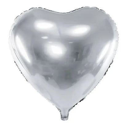 Ballon en Mylar Cœur Argenté - 61cm