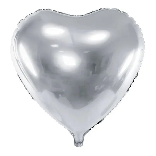 Ballon en Mylar Cœur Argenté - 61cm