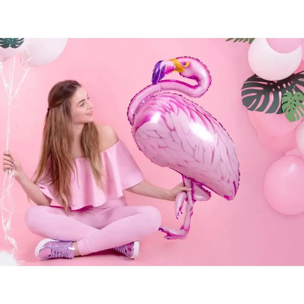 Ballon Alu 70x95cm - Flamant Rose