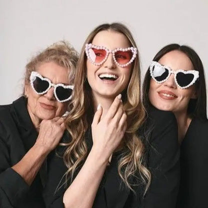 Lunettes "Cœurs Perlés" Rose