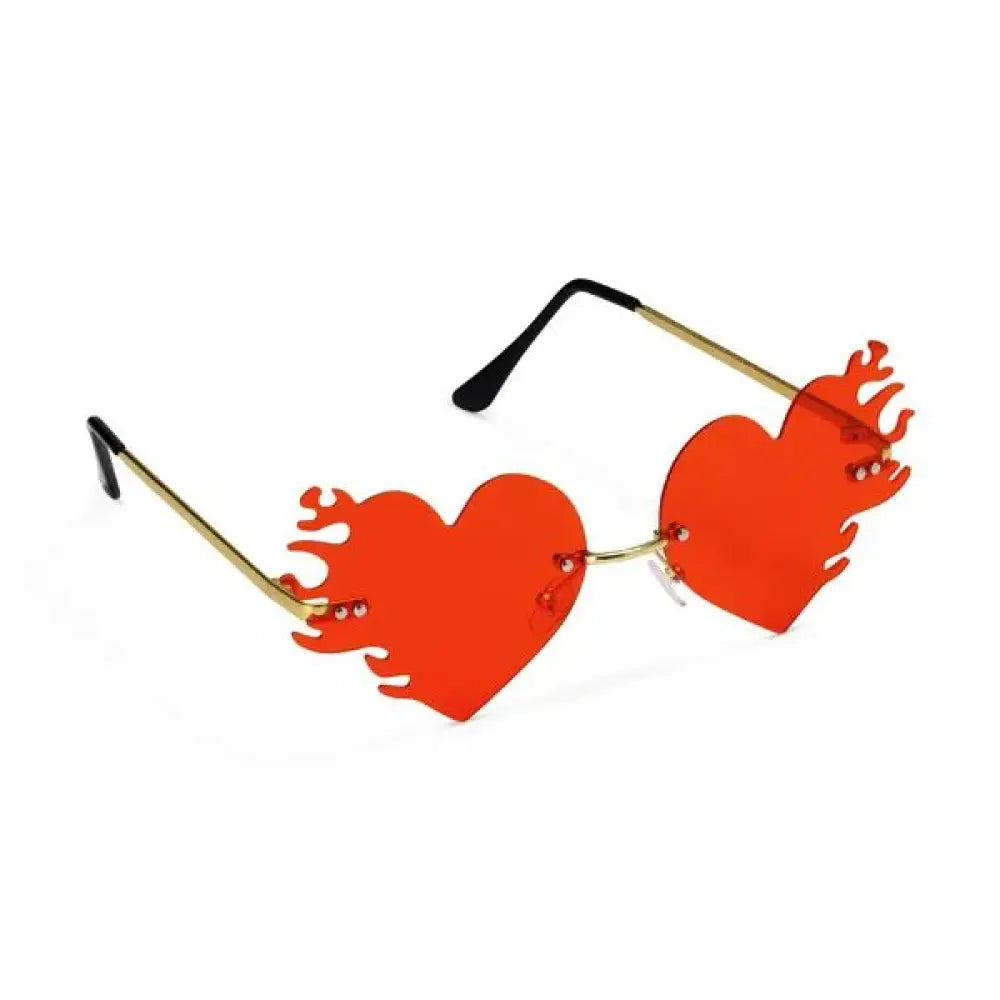 Lunettes "Cœur Flamme" Rouge