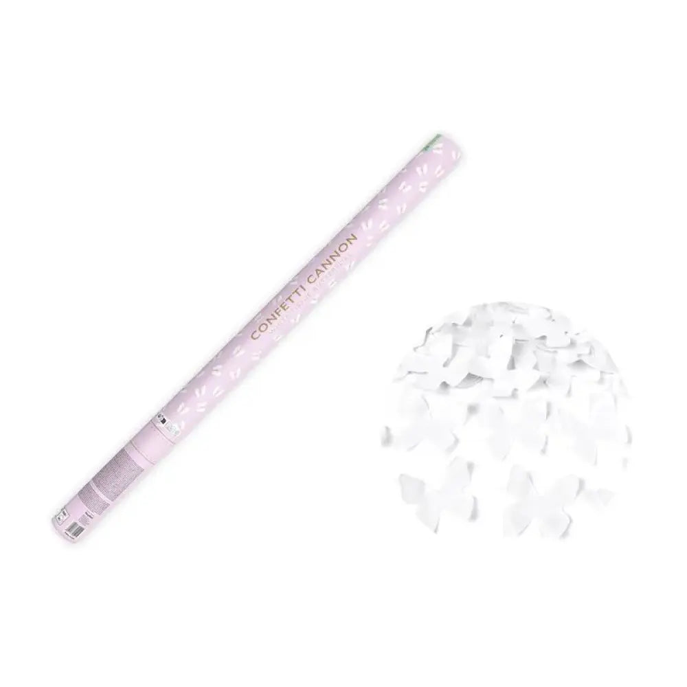 Canon à Confettis "Papillons" - Blanc - 80cm