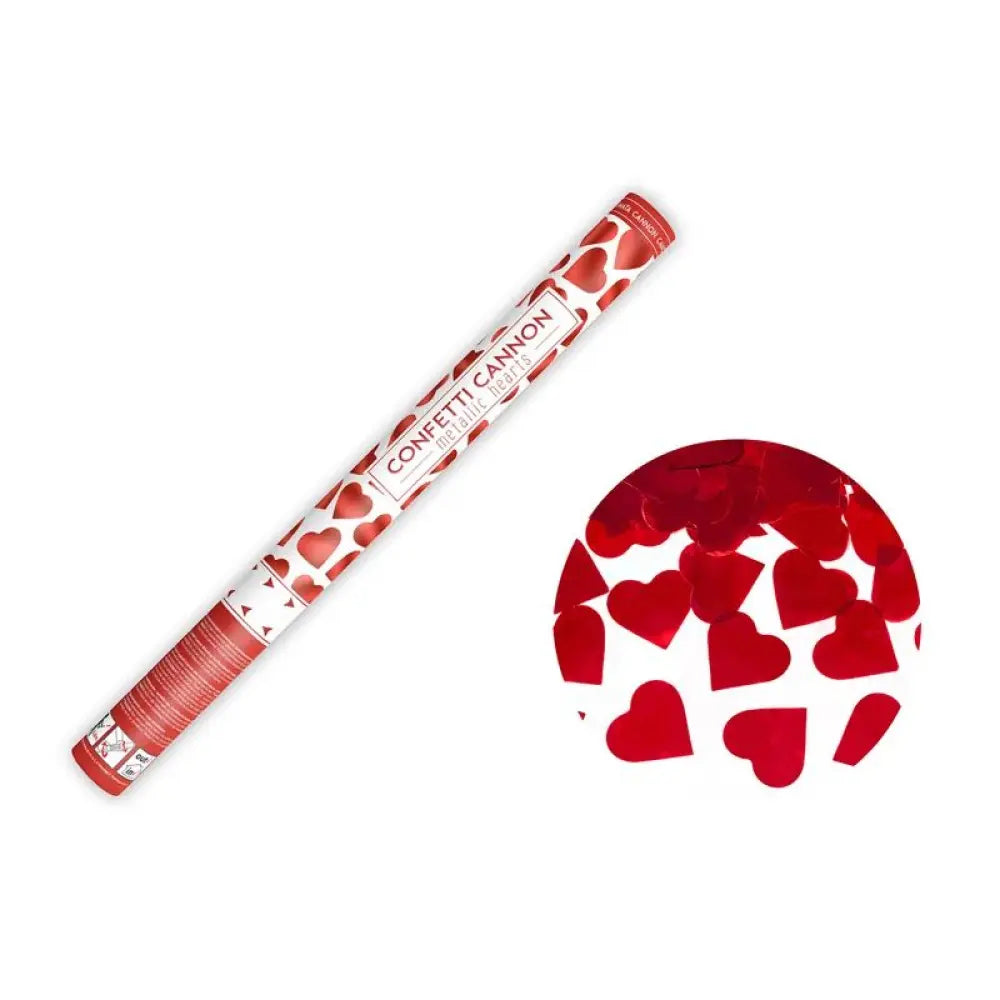 Canon à Confettis "Cœur" - Rouge - 60cm