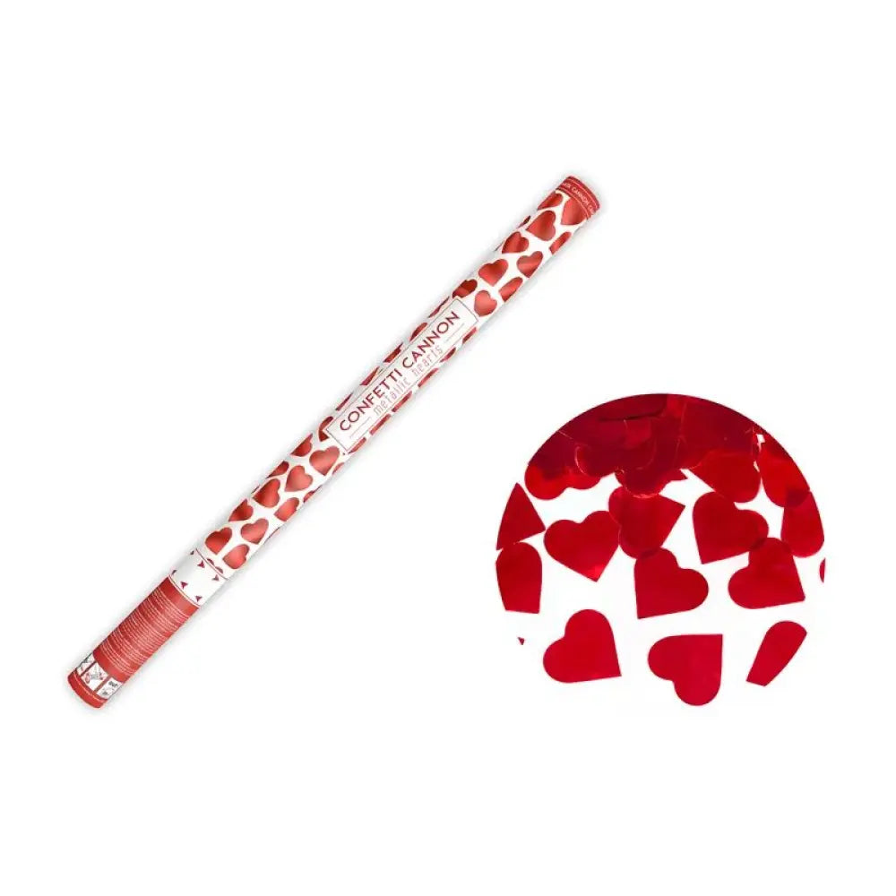 Canon à Confettis "Cœur" - Rouge - 80cm