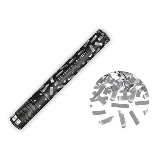 Canon à Confettis - 40 cm - Argenté Métallisé