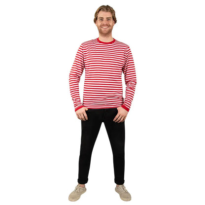 Marinière Mixte Rouge & Blanc - Longues Manches - Taille XL