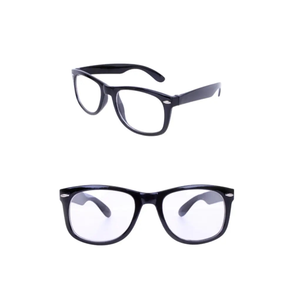 Lunettes Noires avec Verre Transparent
