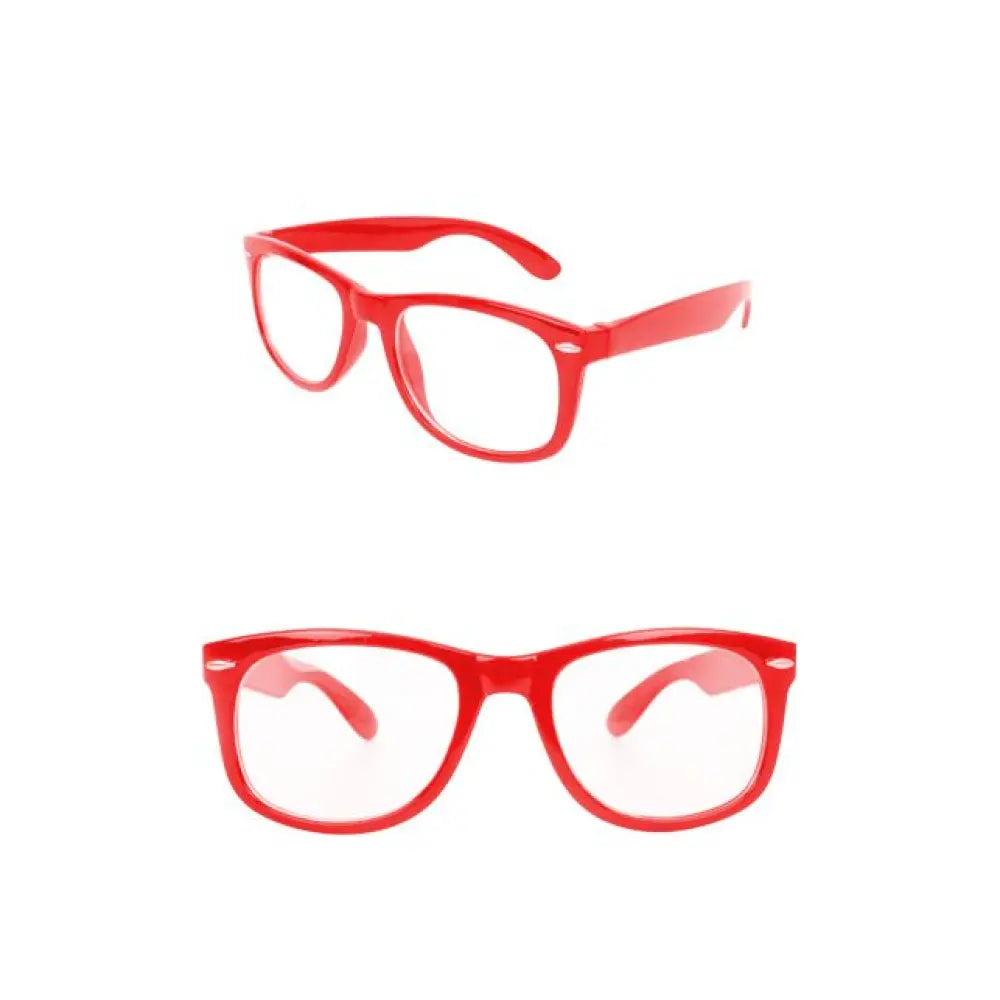 Lunettes Rouge avec Verre Transparent