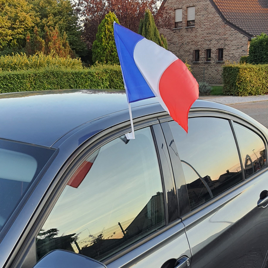 Drapeau tricolore de voiture - France - 40 x 30 cm