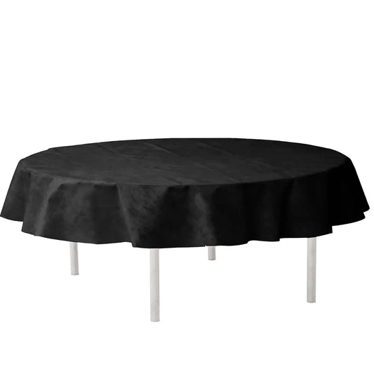 Nappe Ronde Unie noir - Diamètre 240 cm