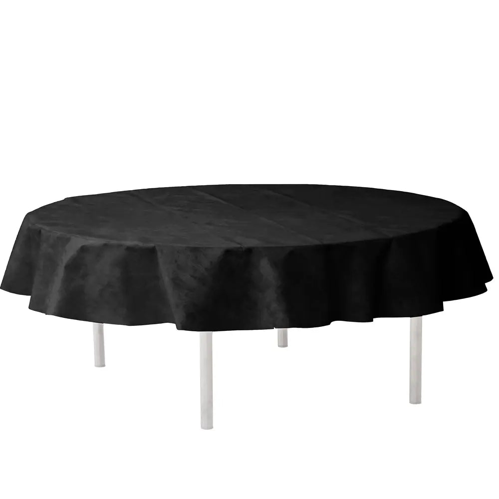 Nappe Ronde Unie noir - Diamètre 240 cm