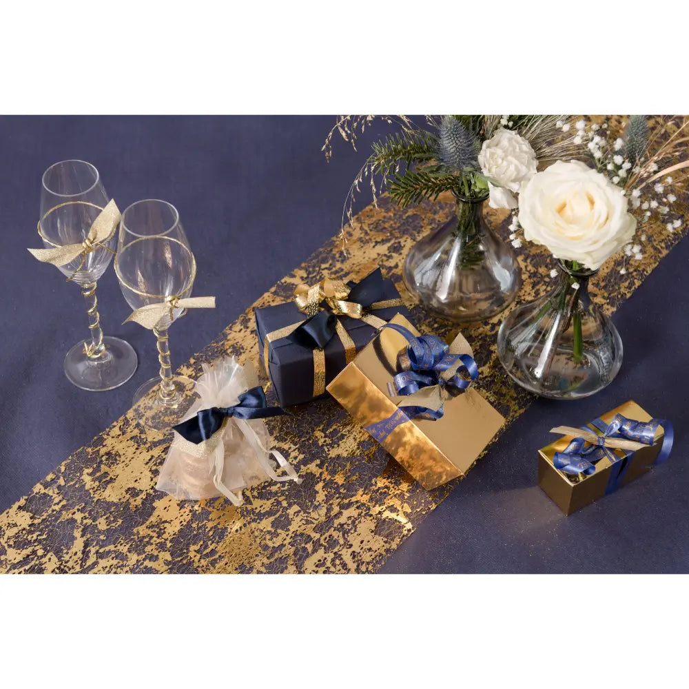 Chemin de Table 28 cm x 5 m - Fantaisie Brillant Or
