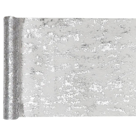 Chemin de table 28cmx5m - Fantaisie Brillant Argent