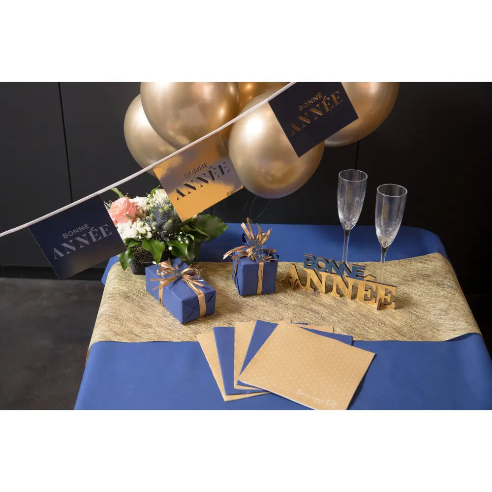 Chemin de table 30cmx25m - Fanon Métallisé Premium Or