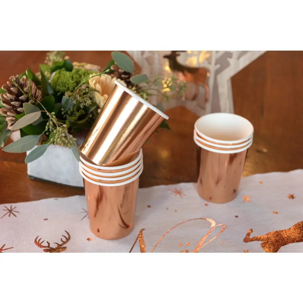 10 Gobelets en Carton 27cl - Brillant Rose Gold