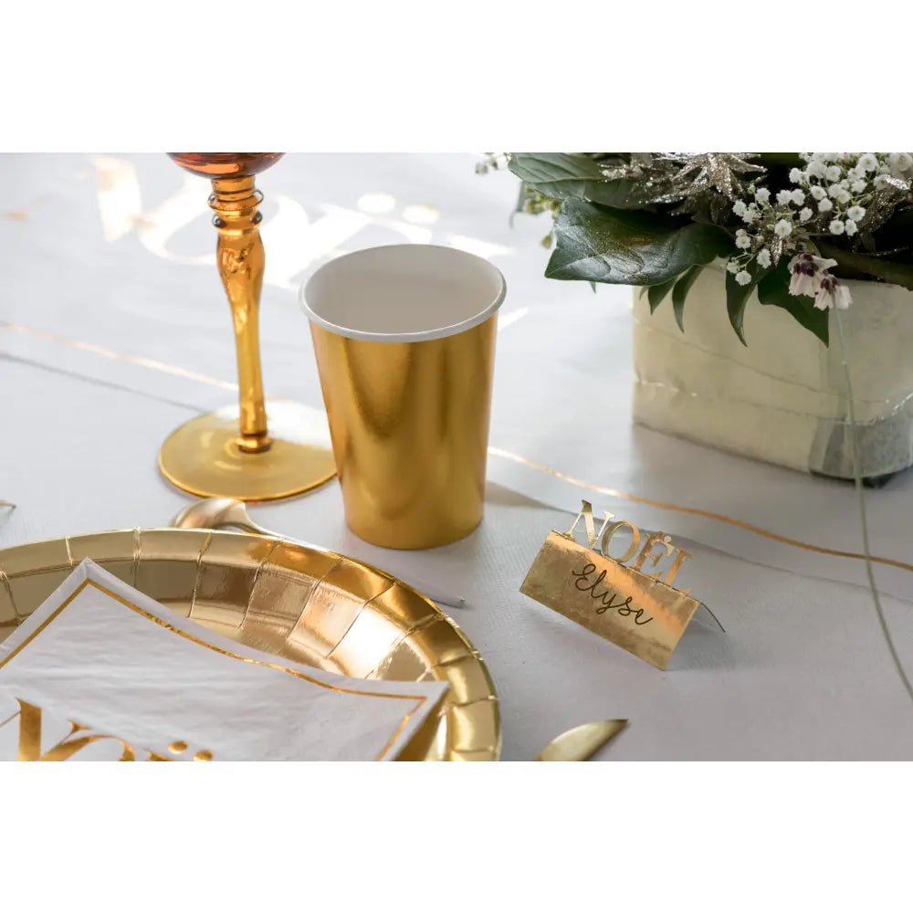 10 Gobelets en Carton 27cl - Brillant Or