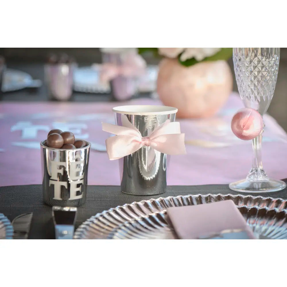 10 Gobelets en Carton 27cl - Brillant Argent